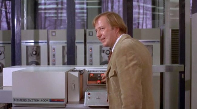 Are you prepared to witness the power of a super computer from 1971? If so, re-watch the original Willy Wonka & The Chocolate Factory (1971). Not only were computers made of only three buttons, but they also had a sassy personality.  