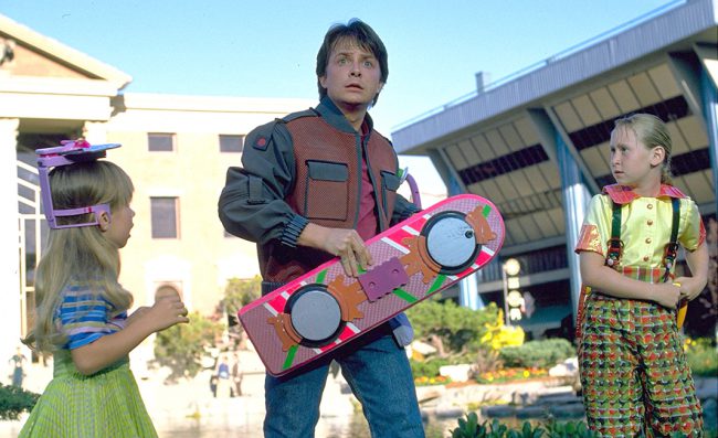 Marty McFly (Michael J. Fox) rides a hoverboard in Back to the Future Part II, set in 2015. This creative idea has inspired real life inventions. For example, Haruhiko Tanahashi (Lexus chief engineer) developed a very cool looking and functional hoverboard.
