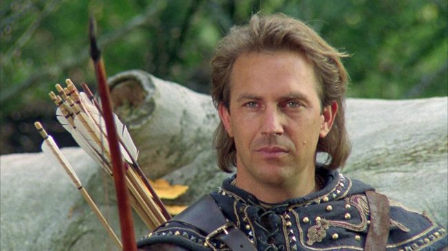 In the title role of Robin Hood, Kevin Costner refused to pretend he had an English accent and also donned long blond hair, coming off more as a Californian surfer dude than England’s most beloved thief.      