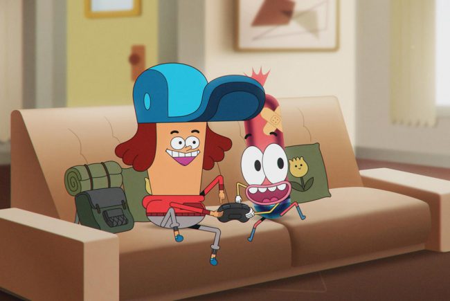 Pinky Malinky (voiced by Lucas Grabeel), 12, is a middle school student with two human friends, Babs and JJ. Pinky sees the bright side of everything, including being born a hot dog. With his BFFs in tow, this little wiener takes a bite out of life.