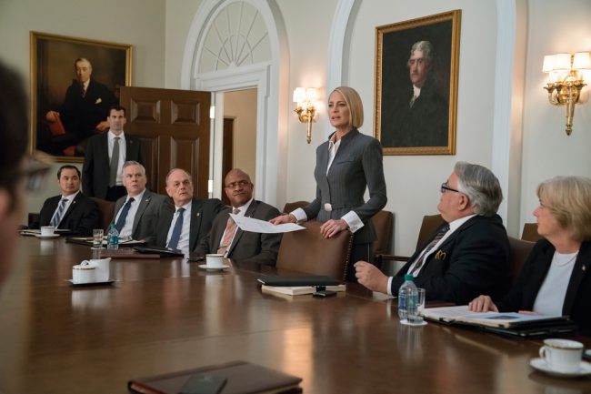 Golden Globe-winner Robin Wright returns as Claire Underwood, the 47th President of the United States in the sixth and final season of the award-winning series House of Cards. Also starring Diane Lane and Greg Kinnear as Annette and Bill Shepherd.
