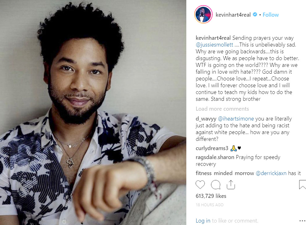 Kevin Hart Instagram Jussie Smollett photo