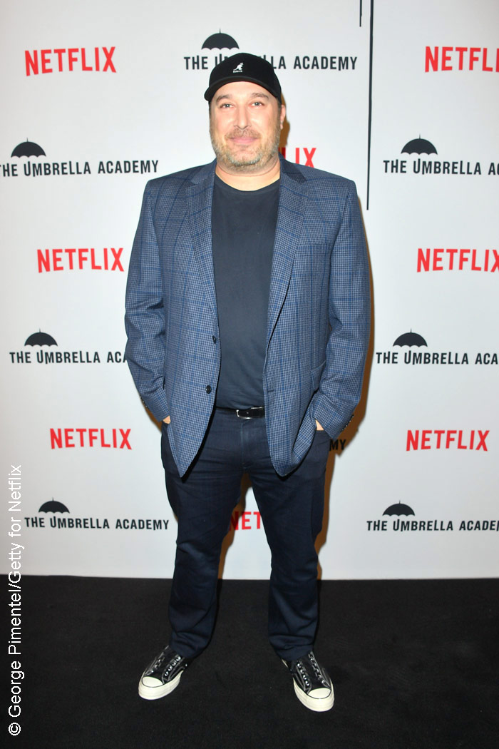 Steve Blackman at The Umbrella Academy red carpet in Toronto