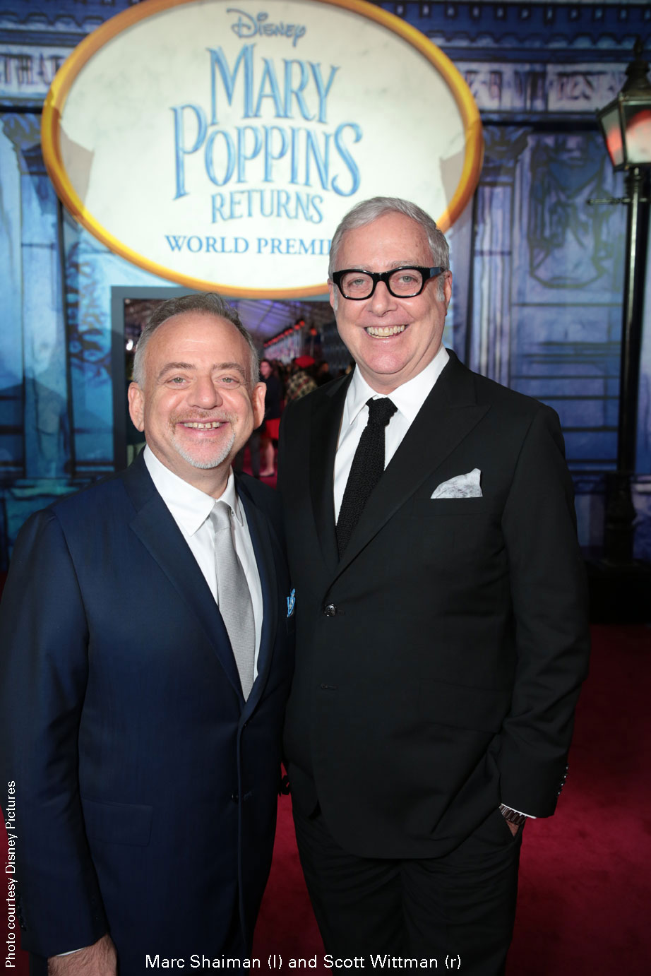 Marc Shaiman (l) and Scott Wittman (r) at Mary Poppins Returns premiere