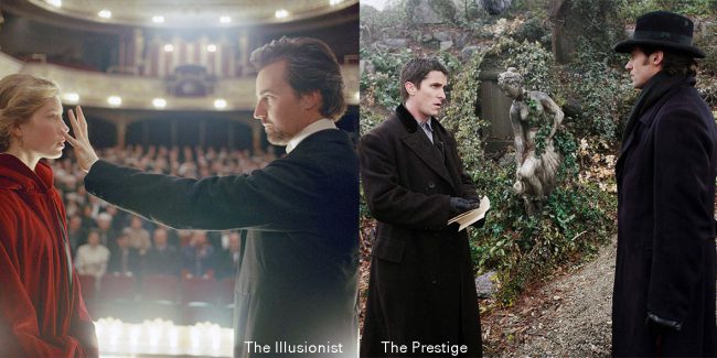 Time difference: 2 months apart. In 2006 two high profile period magician films were released. The first was The Illusionist starring Edward Norton and Paul Giamatti, directed by Neil Burger. The film played out like a cat-and-mouse game between Norton’s magician and Giamatti’s inspector. Two months later Christopher Nolan would ply his trade to the […]