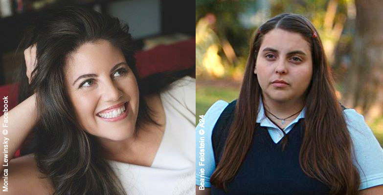 Monica Lewinsky (l), Beanie Feldstein (r)