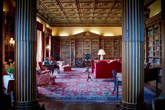 The red sofas in the large, majestic 75-foot long library are actually used on Downton Abbey, although most other furniture is put away during filming. All the fine china and other objects seen on the show are props, to ensure the antique heirlooms that have been in the home for years or possibly centuries aren’t […]