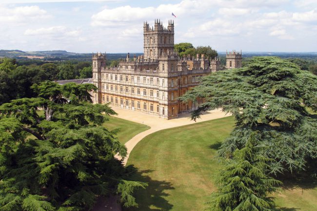 The castle is almost a character on the series—Downton Abbey just wouldn’t be the same if it were set in another building. This view shows not only the beauty of the castle, but the surrounding grounds as well. This is the back of the castle—Jackdaw’s Castle folly is located to the right of this photo.