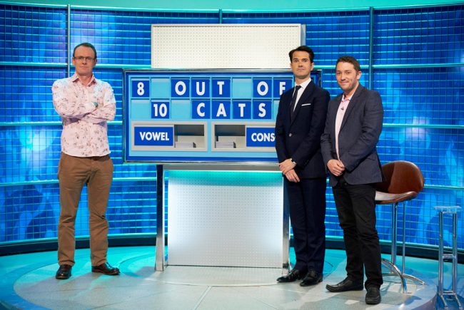 This show combines two popular panel shows: 8 Out of 10 Cats—the irreverent game show based on opinions, surveys and statistics, and Countdown—a word and numbers quiz show, which gives viewers the chance to play along. Jimmy Carr hosts the famous words and numbers quiz, with team captains Sean Lock and Jon Richardson playing against […]