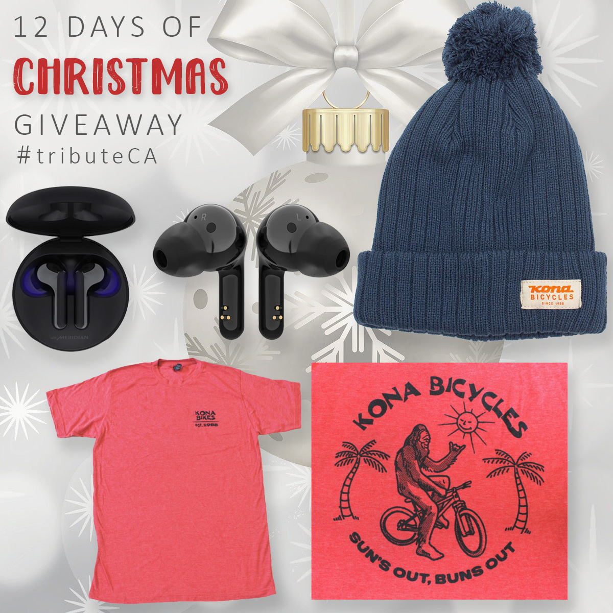 12 Days of Christmas: Day 10 – LG Wireless Earbuds and Kona Bikes merch! «  Celebrity Gossip and Movie News