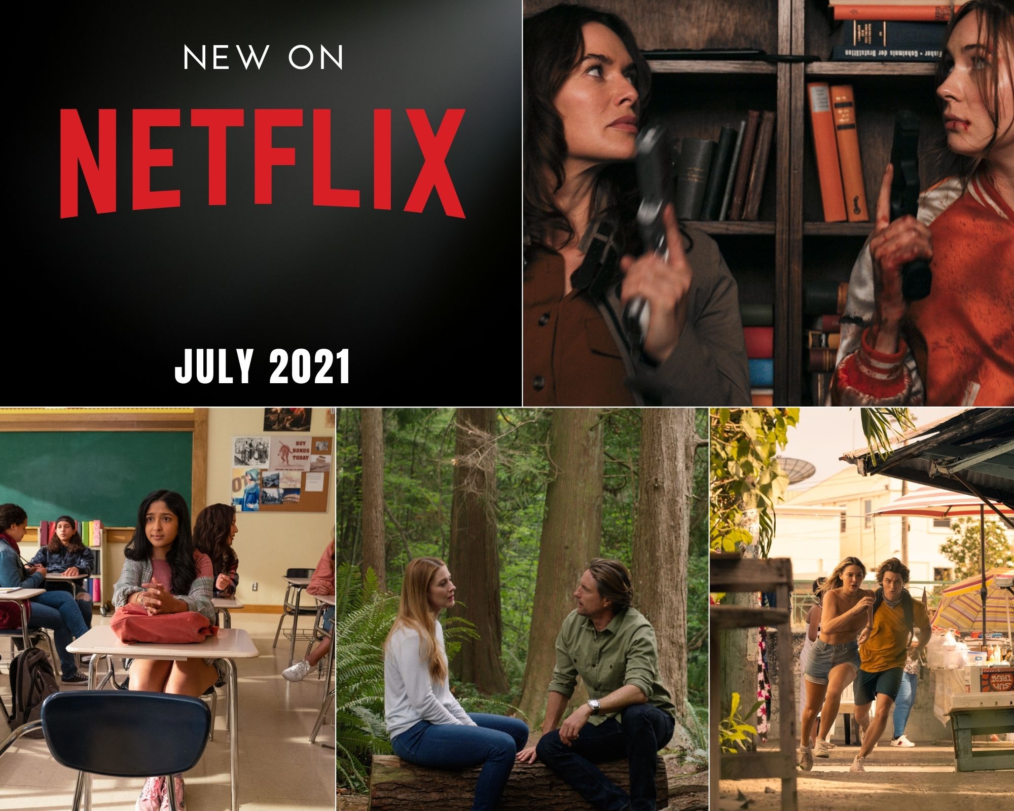 Collage of New Titles Coming to Netflix US.