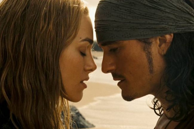 In the franchise’s first film, Keira Knightley plays the romantic interest of Orlando Bloom. During filming, Knightley was only 17 while Bloom was 25.