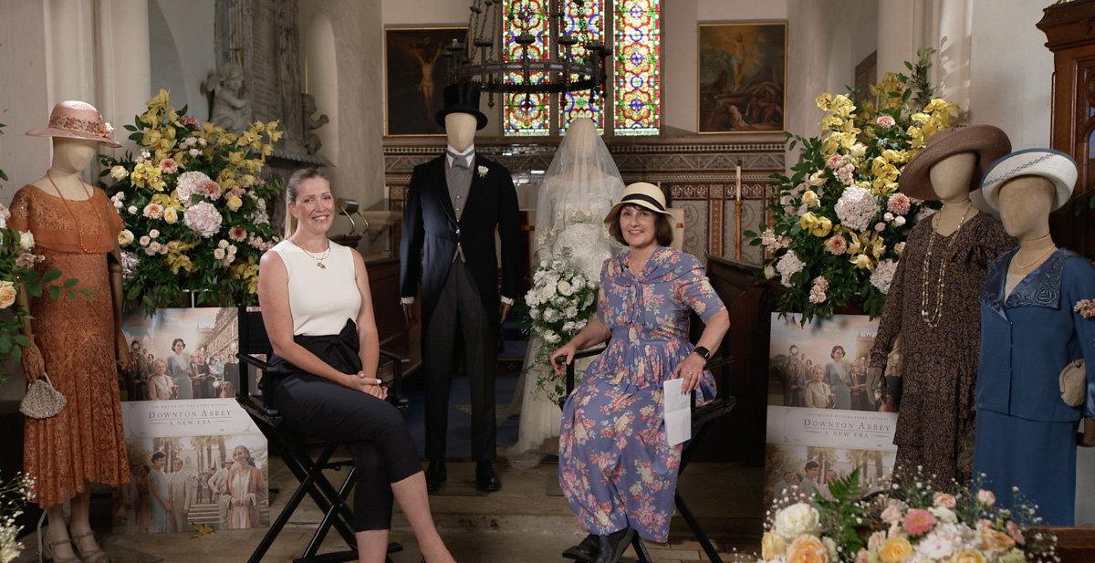 Anna Robbins and Alexandra Heilbron in the church at Belchamp Hall