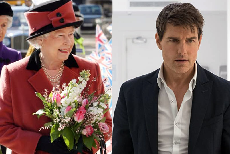 Queen Elizabeth II and Tom Cruise