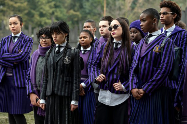 Smart, sarcastic and a little dead inside, Wednesday Addams (Jenna Ortega) investigates a murder spree while making new friends — and foes — at Nevermore Academy.