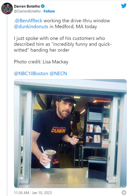 Ben Affleck at Dunkin' Donuts