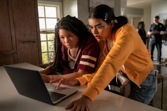 A follow-up to the 2018 hit film Searching, Missing stars Storm Reid as teenager whose mother (Nia Long) goes missing while vacationing in Colombia with her new boyfriend. Like Searching, this new thriller relies heavily on computer and cell phone screens to show what’s happening. 