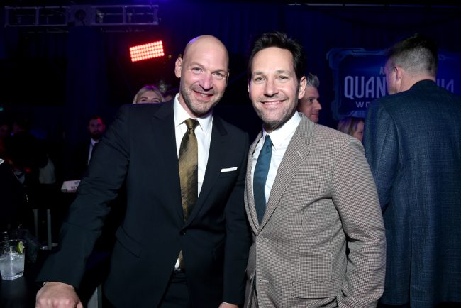 Corey Stoll, who plays M.O.D.O.K., and Paul Rudd (Ant-Man) attend the Ant-Man and The Wasp: Quantumania world premiere at Regency Village Theatre in Westwood, California on February 6, 2023.