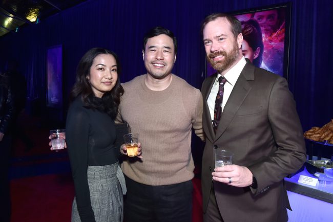 Randall Park (Jimmy Woo) brought his wife, actress Jae Suh Park, to the premiere. They’re seen here with the film’s producer Stephen Broussard.
