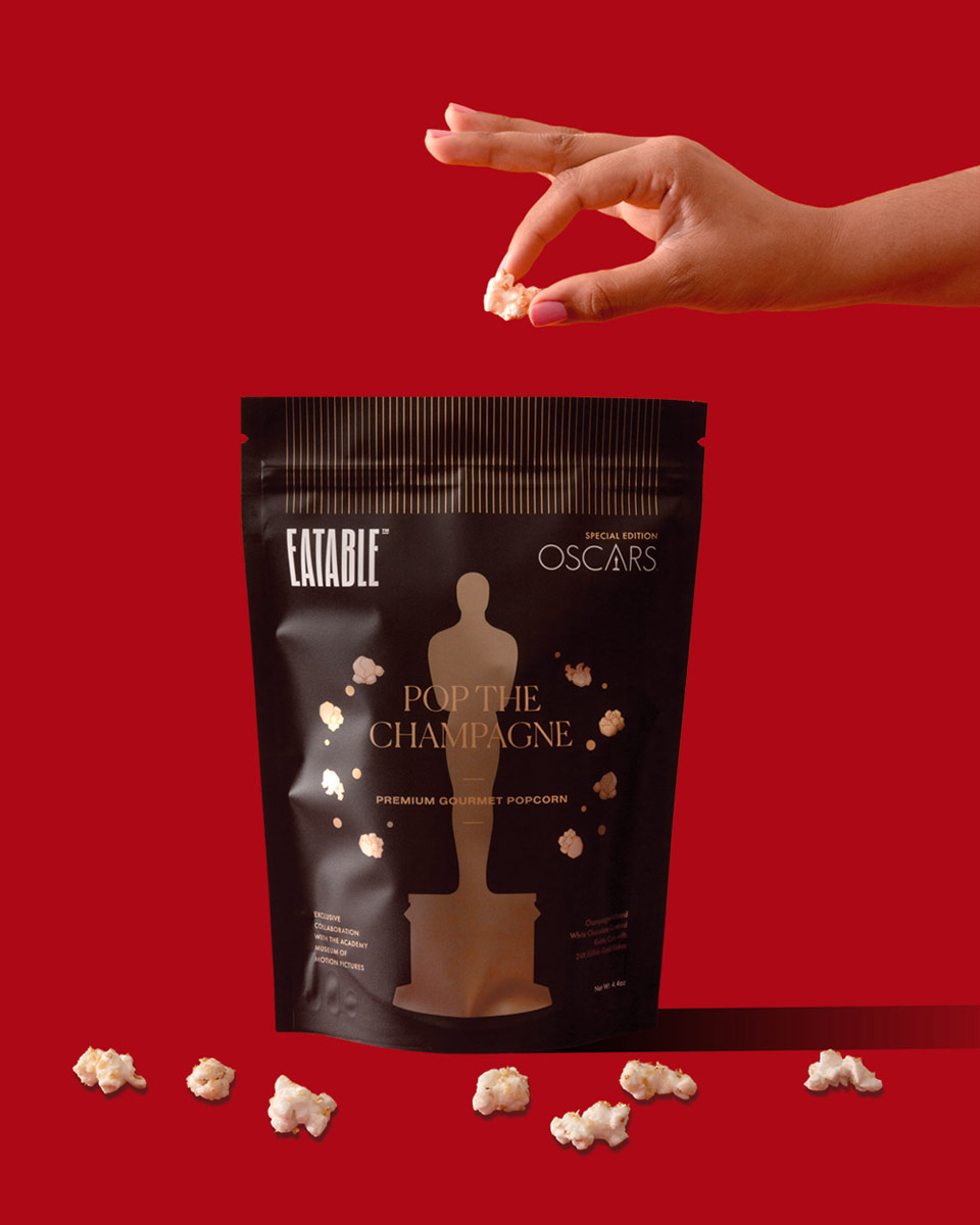 Eatable Oscars Pop the Champagne special edition popcorn