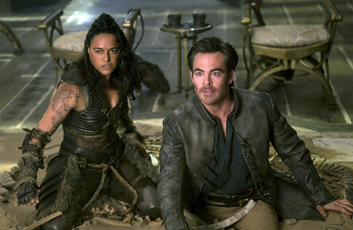 Michelle Rodriguez and Chris Pine in Dungeons & Dragons: Honor Among Thieves