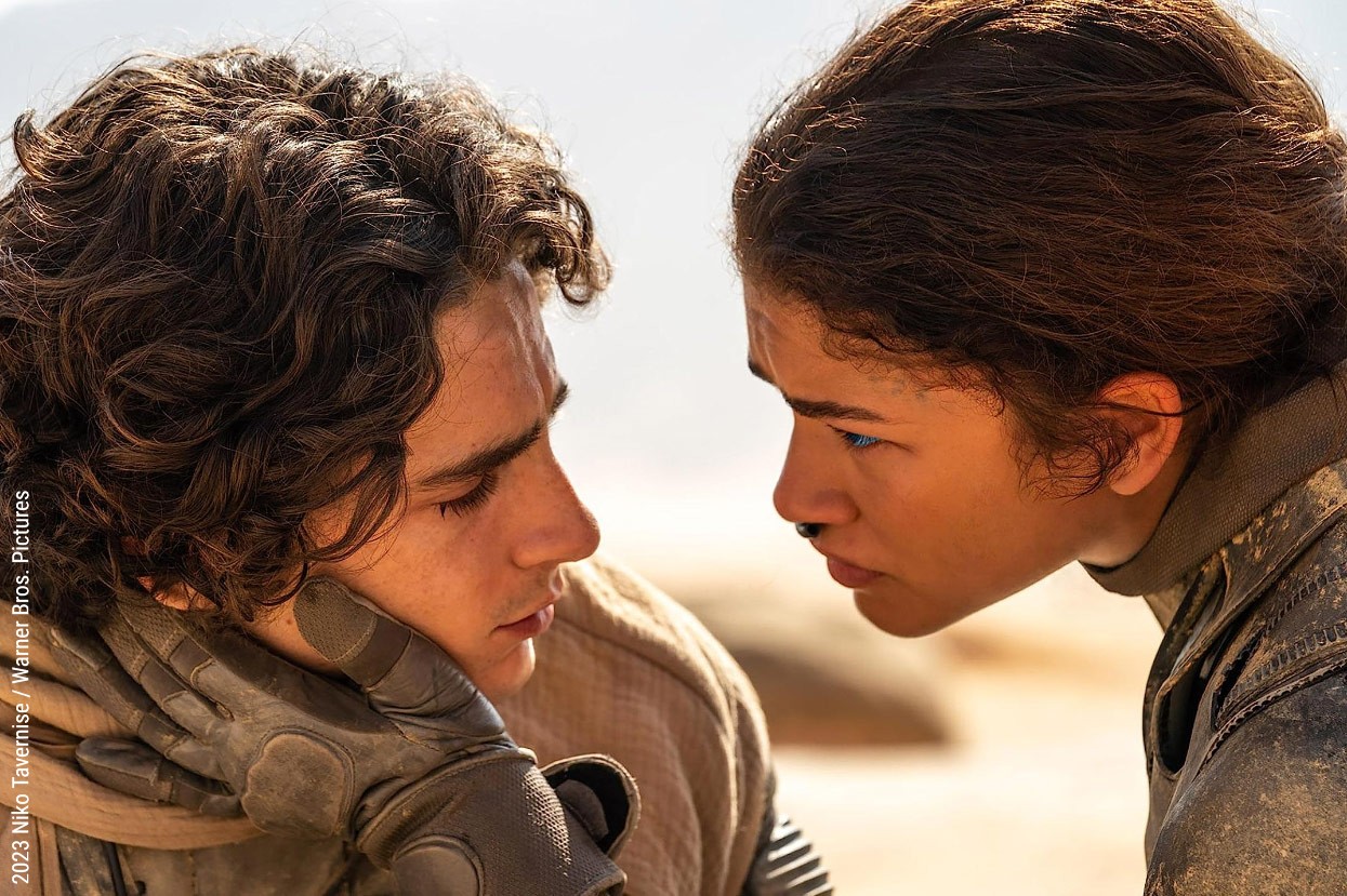 Timothée Chalamet and Zendaya in Dune: Part Two