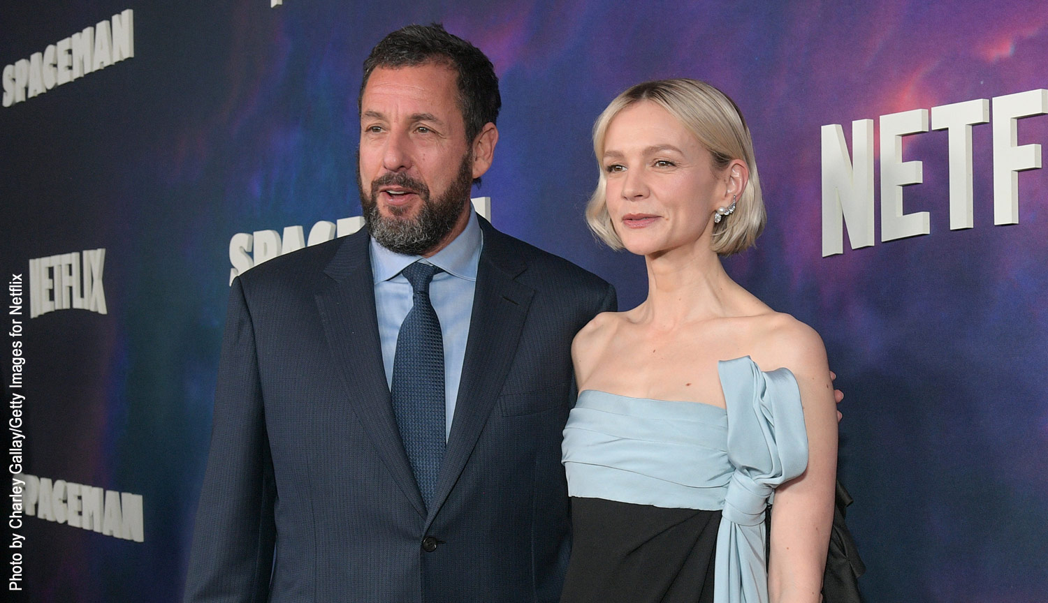 Adam Sandler and Carey Mulligan on the red carpet for Spaceman