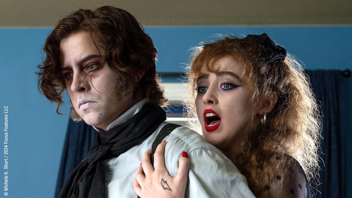 Cole Sprouse and Kathryn Newton in Lisa Frankenstein