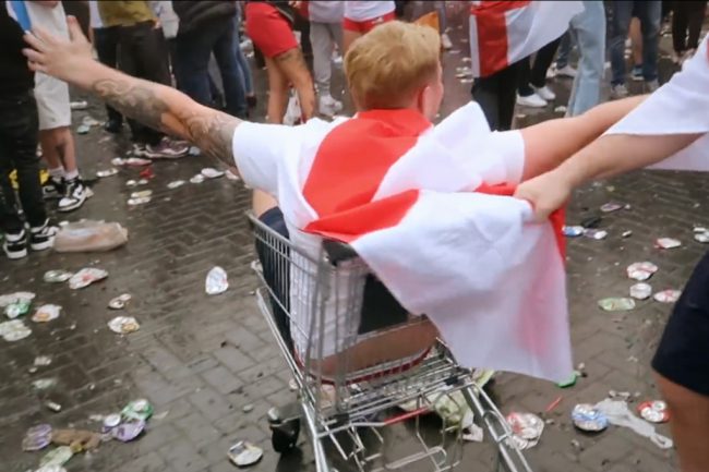 With England finally in contention for a major championship, 6,000 ticketless football fans storm Wembley Stadium, leaving destruction in their wake.