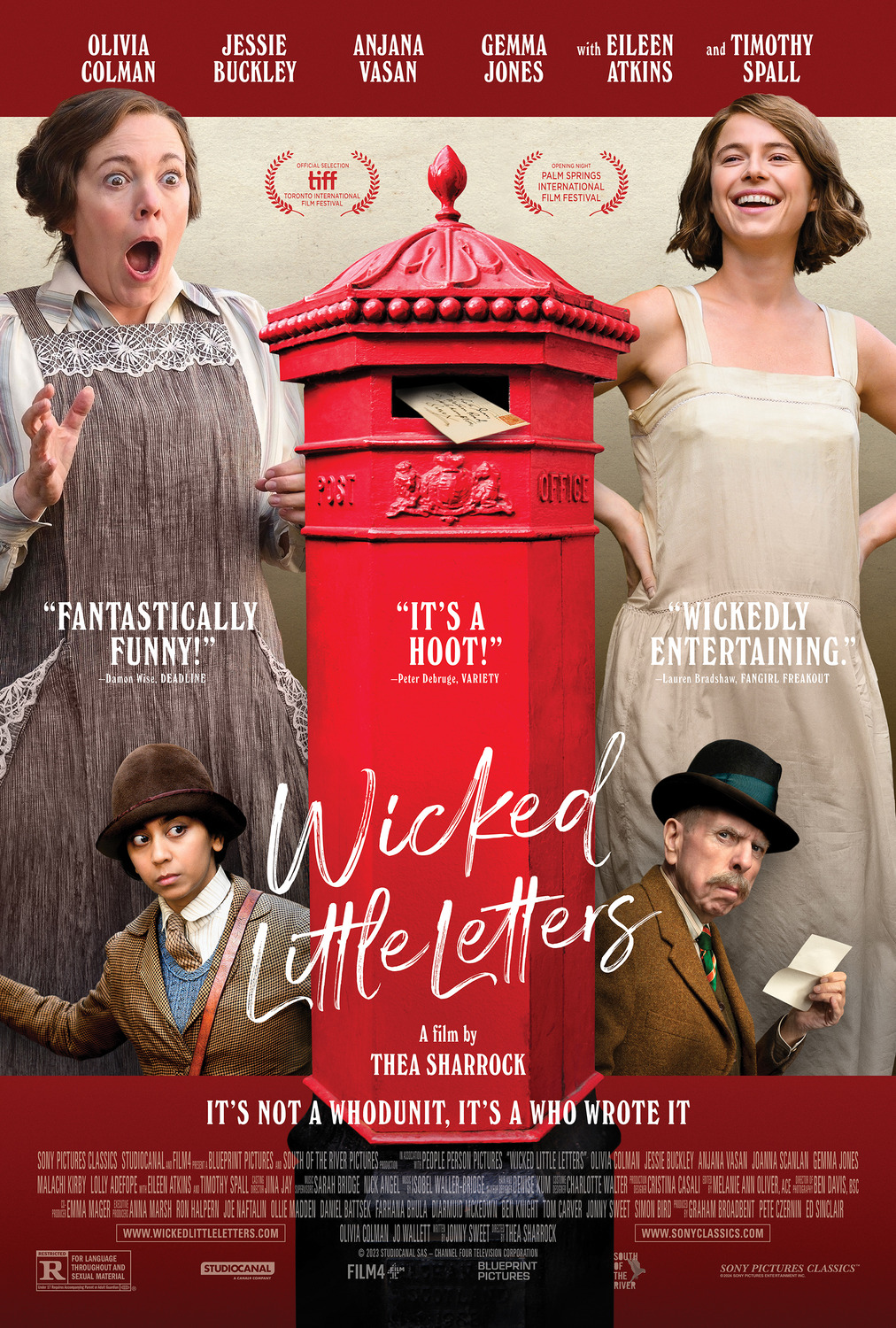 Wicked Little Letters starring Olivia Colman and Jessie Buckley