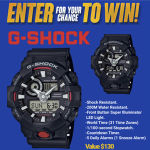 Enter to WIN a Casio G-Shock Watch