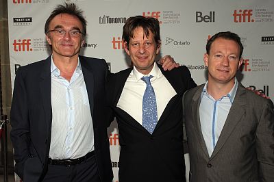 Director Danny Boyle, producer Christian Colson and writer Simon Beaufoy